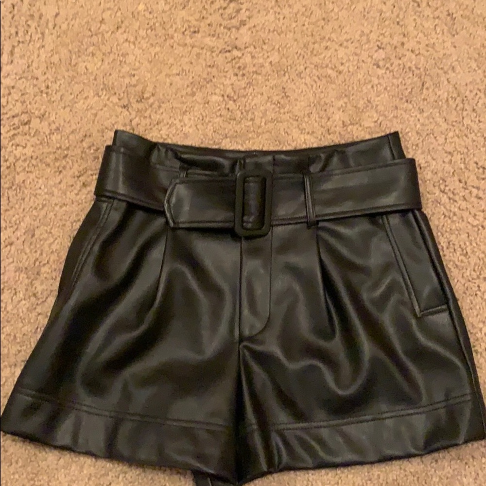 Leather shorts